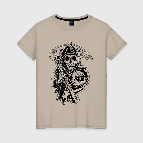 Женская футболка Sons Of Anarchy: Death / Миндальный – фото 1