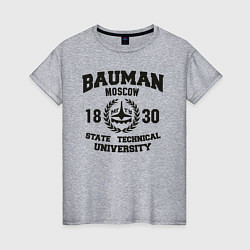Футболка хлопковая женская BAUMAN University, цвет: меланж