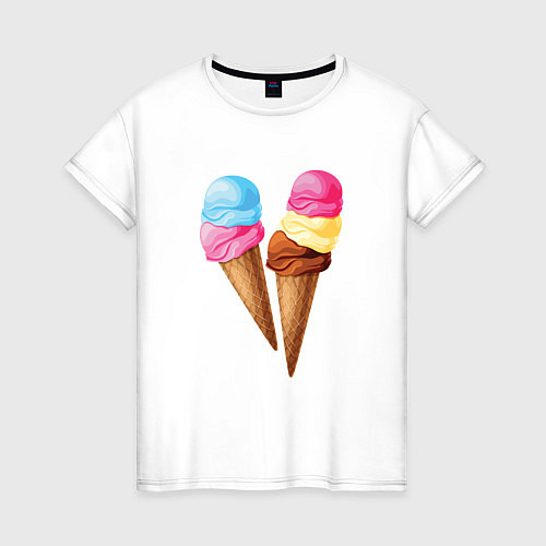 Женская футболка Мороженое / Белый – фото 1