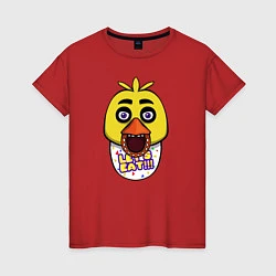 Футболка хлопковая женская Chica FNAF, цвет: красный