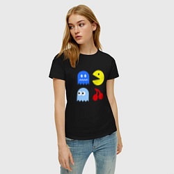Футболка хлопковая женская Pac-Man Pack, цвет: черный — фото 2