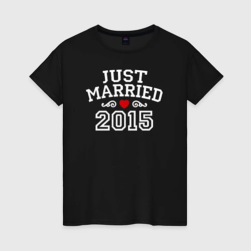 Женская футболка Just Married 2015 Молодожены / Черный – фото 1