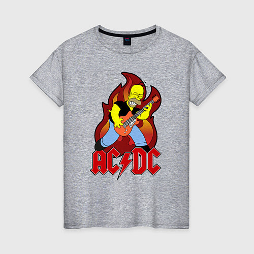 Женская футболка AC/DC Homer / Меланж – фото 1