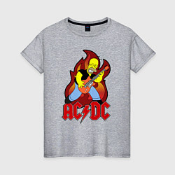 Футболка хлопковая женская AC/DC Homer, цвет: меланж