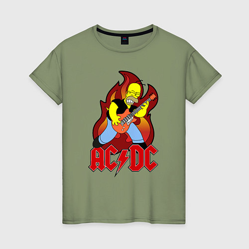 Женская футболка AC/DC Homer / Авокадо – фото 1