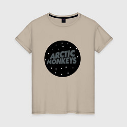 Футболка хлопковая женская Arctic Monkeys: Black, цвет: миндальный