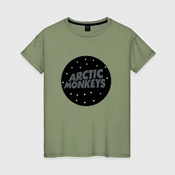 Футболка хлопковая женская Arctic Monkeys: Black, цвет: авокадо