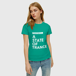 Футболка хлопковая женская Together in A State of Trance, цвет: зеленый — фото 2