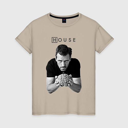Женская футболка House Brain / Миндальный – фото 1