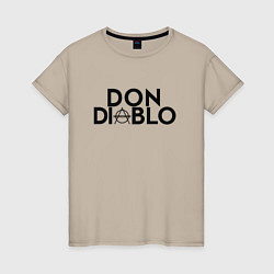 Футболка хлопковая женская Don Diablo, цвет: миндальный