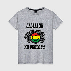 Футболка хлопковая женская Jamaica: No problem, цвет: меланж