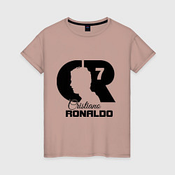 Футболка хлопковая женская CR Ronaldo 07, цвет: пыльно-розовый