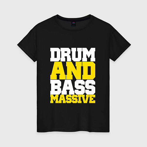 Женская футболка DRUM AND BASS MASSIVE / Черный – фото 1