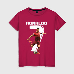 Футболка хлопковая женская Ronaldo 07, цвет: маджента