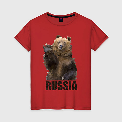 Женская футболка Russia: Poly Bear / Красный – фото 1