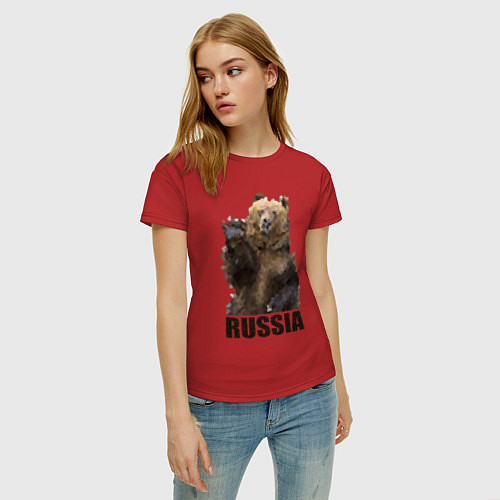 Женская футболка Russia: Poly Bear / Красный – фото 3