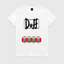 Футболка хлопковая женская DUFF-Man, цвет: белый