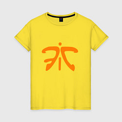 Футболка хлопковая женская Fnatic Logo, цвет: желтый