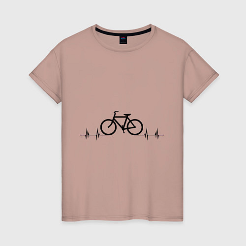Женская футболка Велоспорт / Пыльно-розовый – фото 1