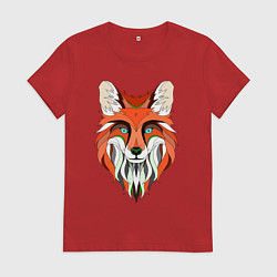 Футболка хлопковая женская Дизайнерская лиса, цвет: красный