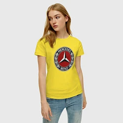 Футболка хлопковая женская Mercedes-Benz, цвет: желтый — фото 2