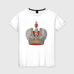 Футболка хлопковая женская Crown of the Russian Empire, цвет: белый