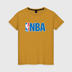 Футболка хлопковая женская NBA, цвет: горчичный