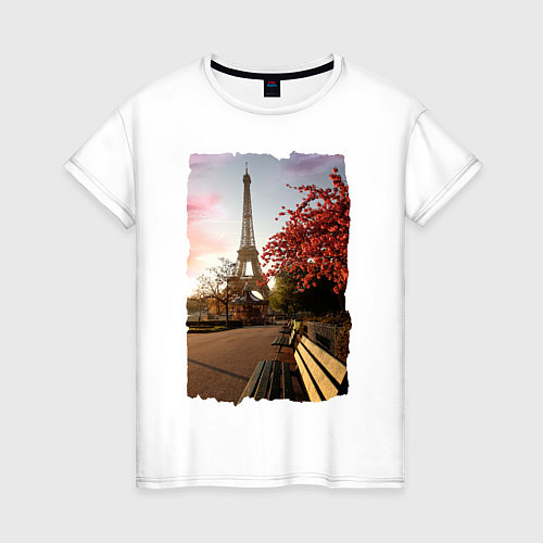 Женская футболка Осенний Париж / Белый – фото 1