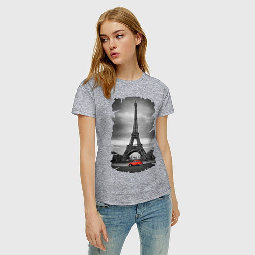 Женская футболка Эйфелева башня / Меланж – фото 3