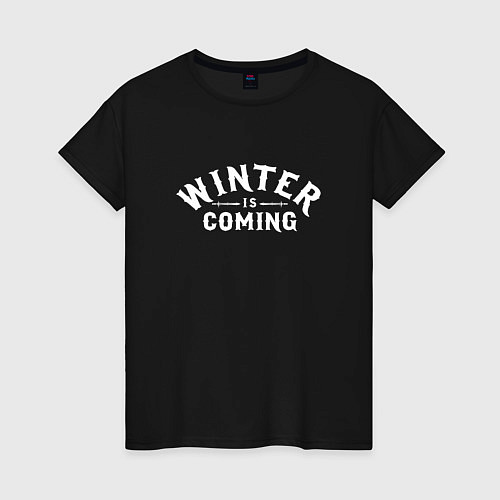 Женская футболка Зима близко / Черный – фото 1