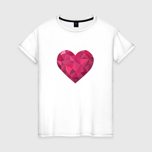 Женская футболка Рубиновое сердце / Белый – фото 1