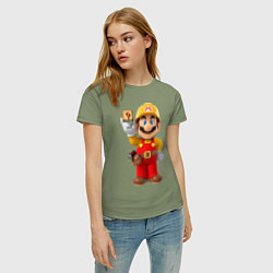 Футболка хлопковая женская Super Mario, цвет: авокадо — фото 2