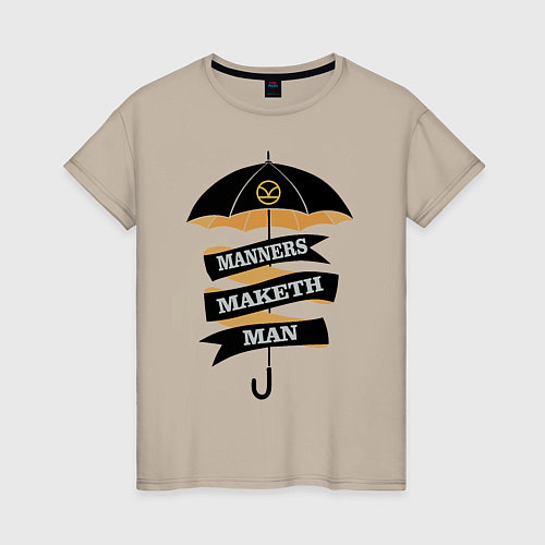 Женская футболка Manners maketh man / Миндальный – фото 1