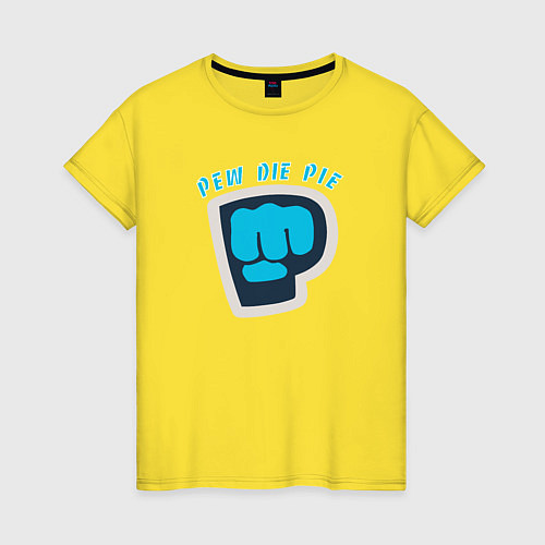 Женская футболка Pew Die Pie брофист знак / Желтый – фото 1