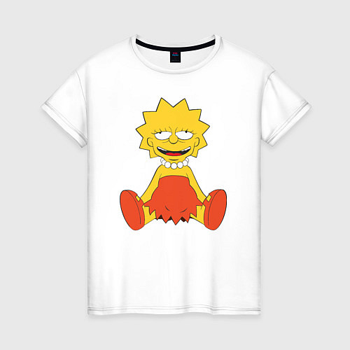Женская футболка Lisa Simpson happy / Белый – фото 1