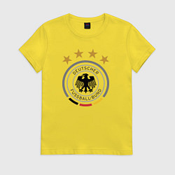 Футболка хлопковая женская Deutscher Fussball-Bund, цвет: желтый