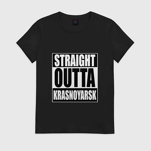 Женская футболка Straight Outta Krasnoyarsk / Черный – фото 1