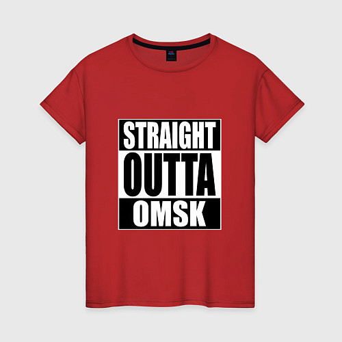 Женская футболка Straight Outta Omsk / Красный – фото 1