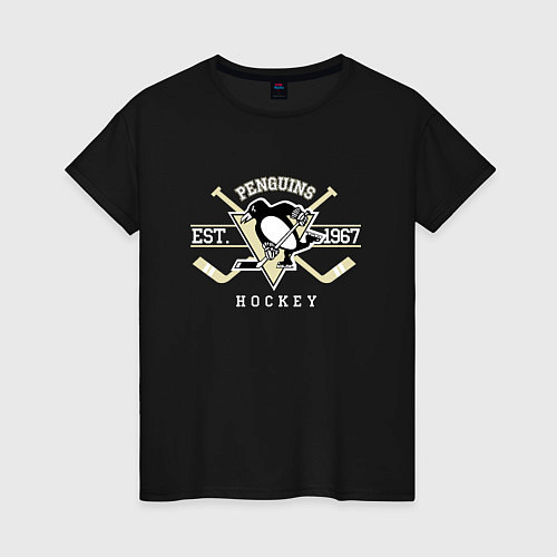 Женская футболка Pittsburgh Penguins: Est.1967 / Черный – фото 1