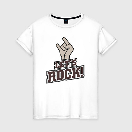 Женская футболка Lets rock! / Белый – фото 1