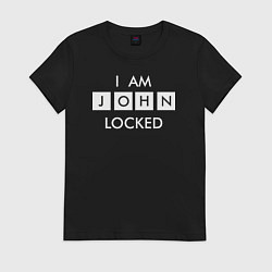 Футболка хлопковая женская I am John locked, цвет: черный