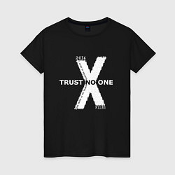 Футболка хлопковая женская Trust no one, цвет: черный