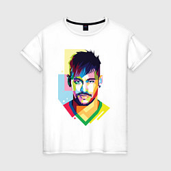 Футболка хлопковая женская Neymar: fun-art, цвет: белый