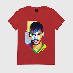 Футболка хлопковая женская Neymar: fun-art, цвет: красный