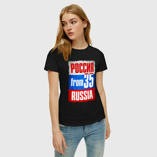 Женская футболка Russia: from 35 / Черный – фото 3