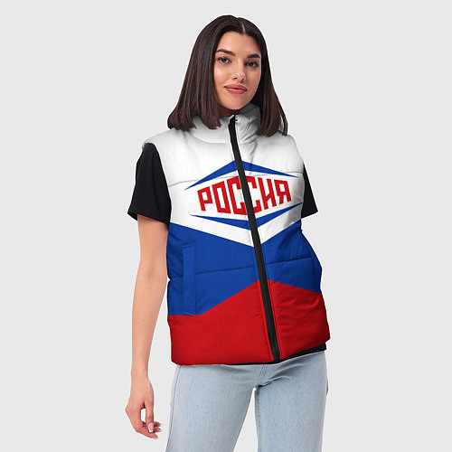 Женский жилет Россия 2016 / 3D-Красный – фото 3