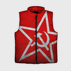 Женский жилет Флаг СССР: Серп и Молот, цвет: 3D-красный
