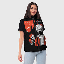 Женский жилет Twenty one pilots: Skulls, цвет: 3D-светло-серый — фото 2