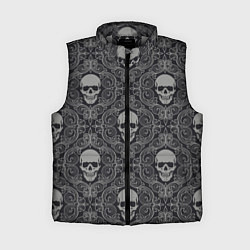 Женский жилет Ажурные черепа, цвет: 3D-светло-серый