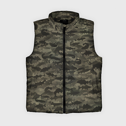 Женский жилет Камуфляж рыбака / 3D-Черный – фото 1